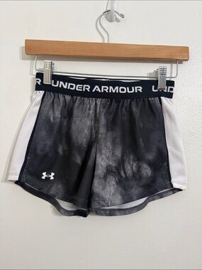 Under Armour Girls Black Tie-Dye Athletic Shorts Girls Size Medium Youth